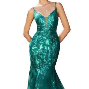 NWT Andrea and Leo A1118 Tulle Prom Dress Platinum in Size 14